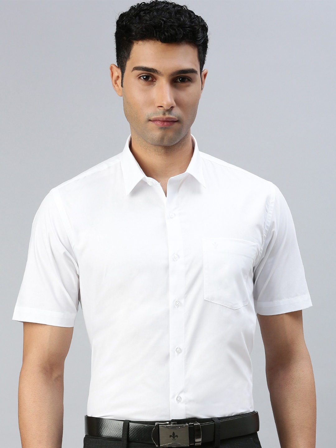 

Ramraj Men Classic Spread Collar Half Sleeves Cotton Ethnic Shirt, White
