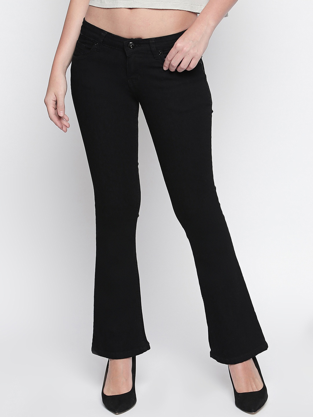 

High Star Women Black Slim Fit Mid-Rise Clean Look Stretchable Jeans