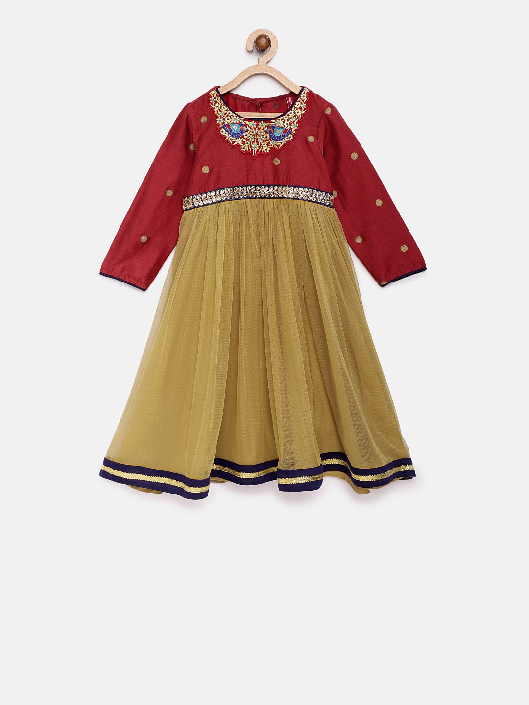 

Ethnicity Girls Maroon Embellished Fit and Flare Dress