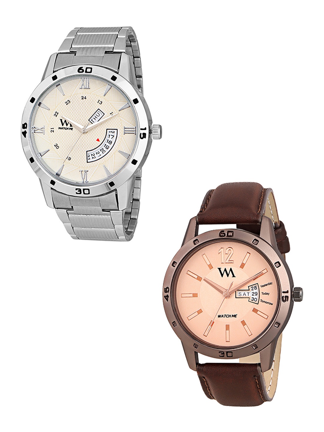 

WM Men Set Of 2 Analogue Watches DDWM-040-34kjo, Peach