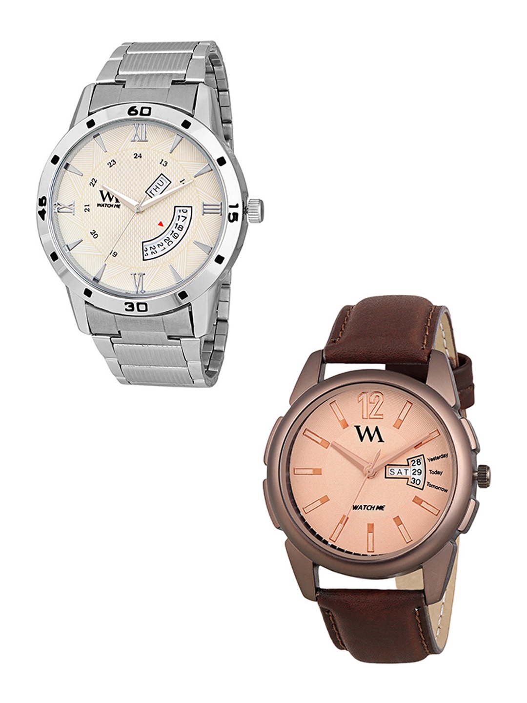 

WM Men Set Of 2 Analogue Watches DDWM-040-37kjo, Peach