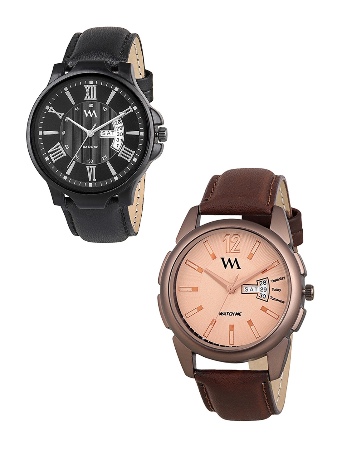 

WM Men Black & Peach-Coloured Analogue Watch DDWM-036