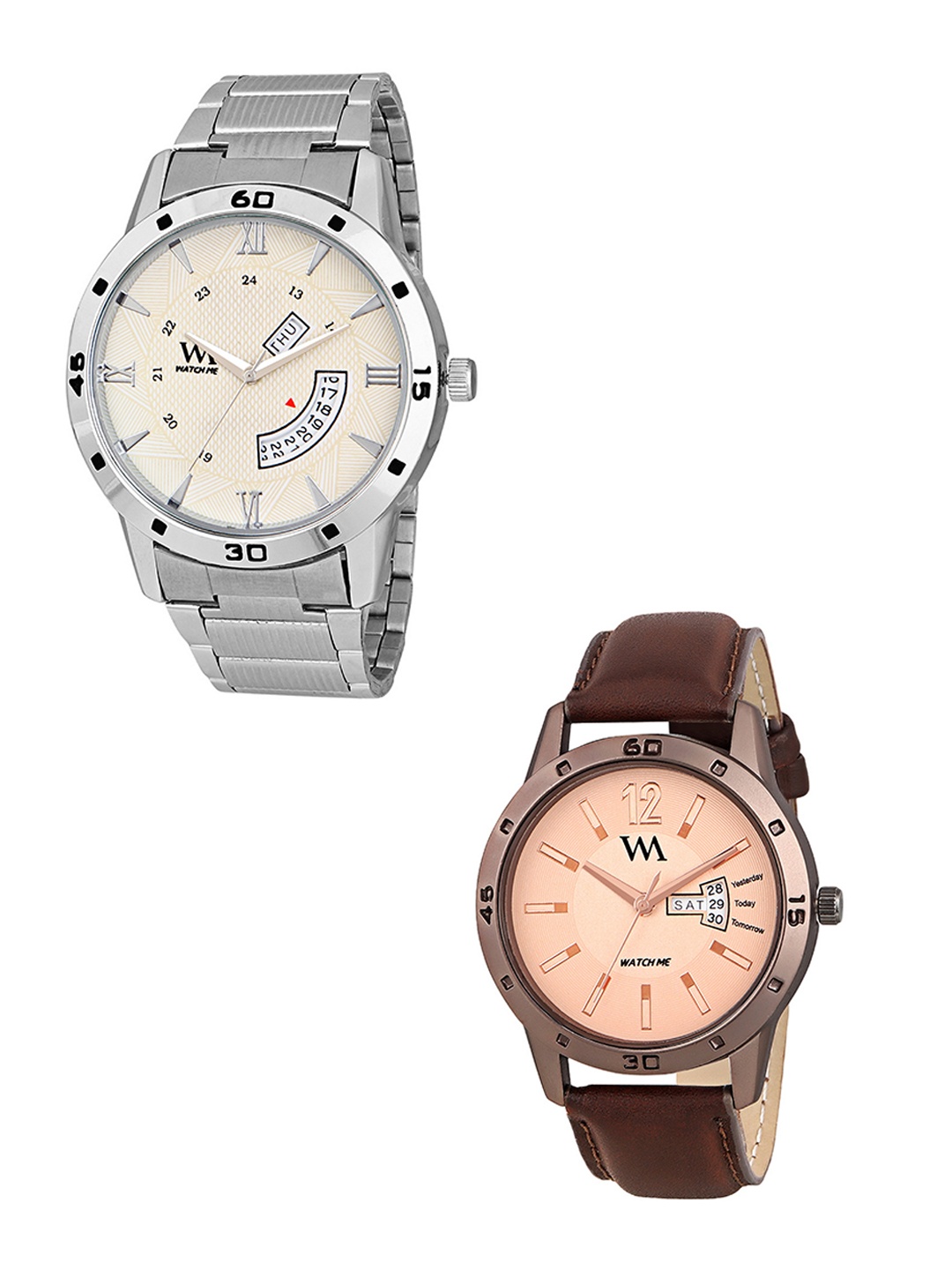 

WM Men Set Of 2 Analogue Watches DDWM-040-34etekjo, Beige