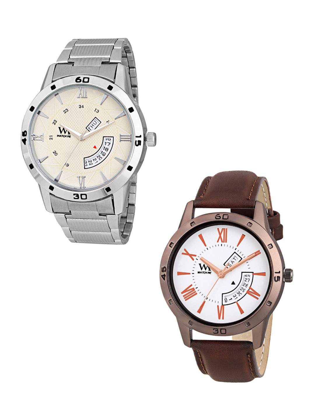 

WM Men Set Of 2 Analogue Watches, White