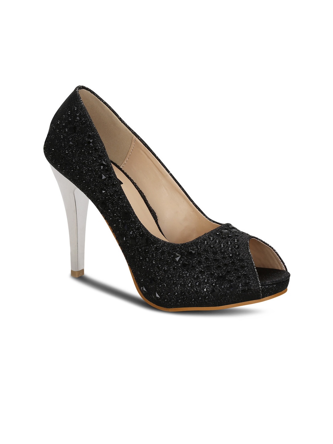 

Get Glamr Women Black Solid Peep Toes