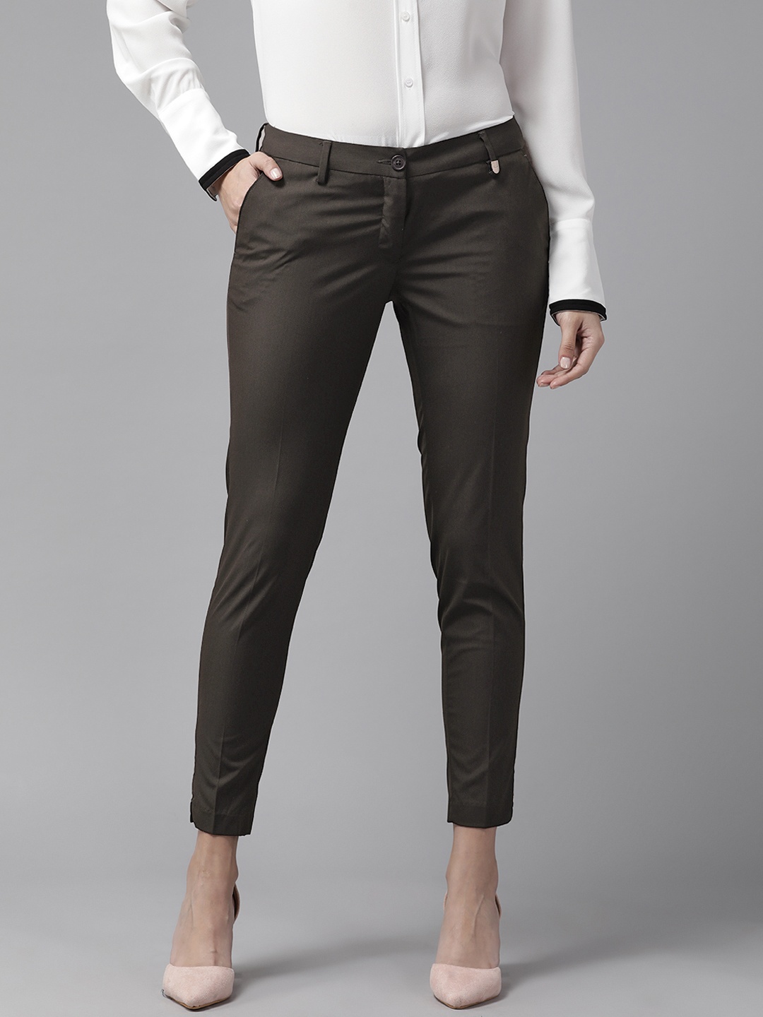 

Park Avenue Women Smart Casual Trousers, Coffee brown