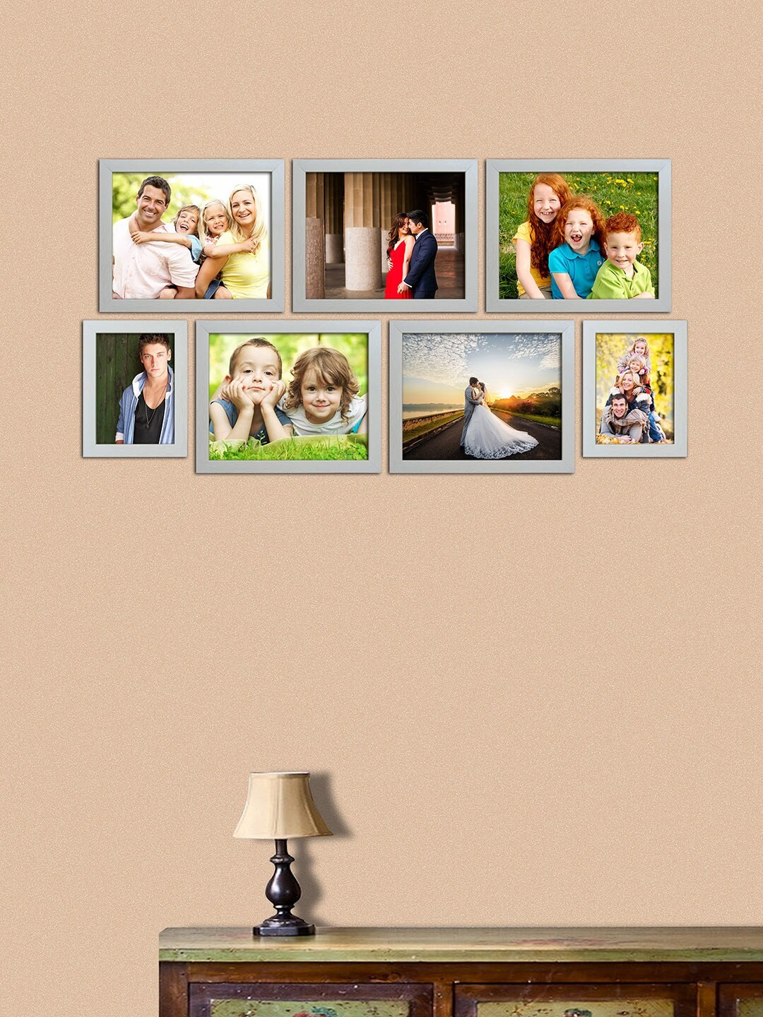 

RANDOM Set Of 7 Photo Frames, Cream