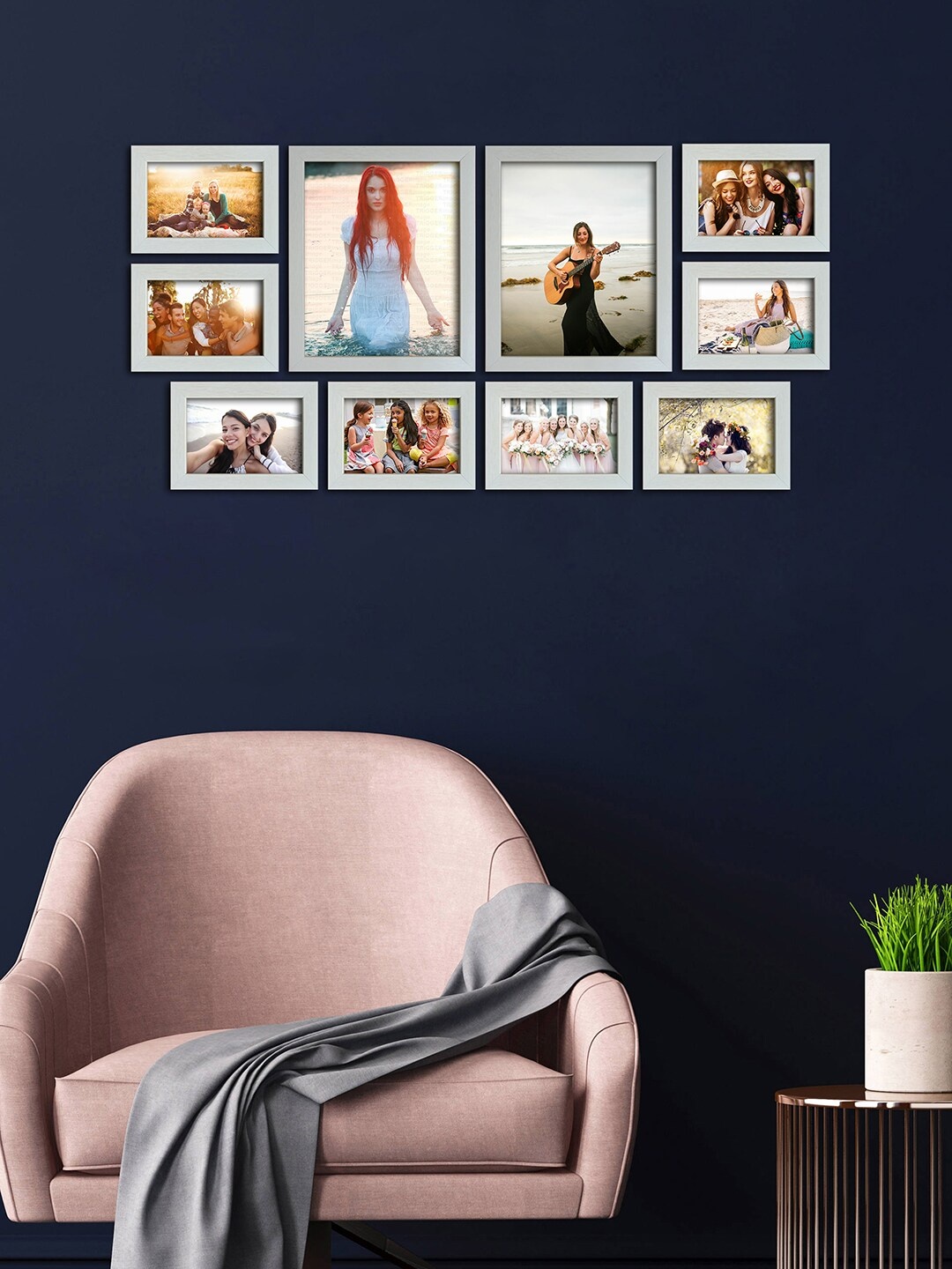 

Random Set of 10 Cream color Individual Photo Frames