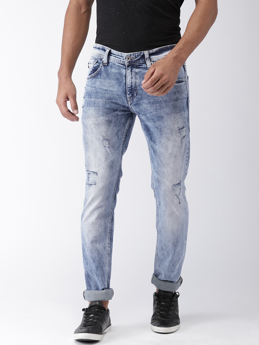

Celio Men Blue Slim Fit Mid-Rise Mildly Distressed Stretchable Jeans