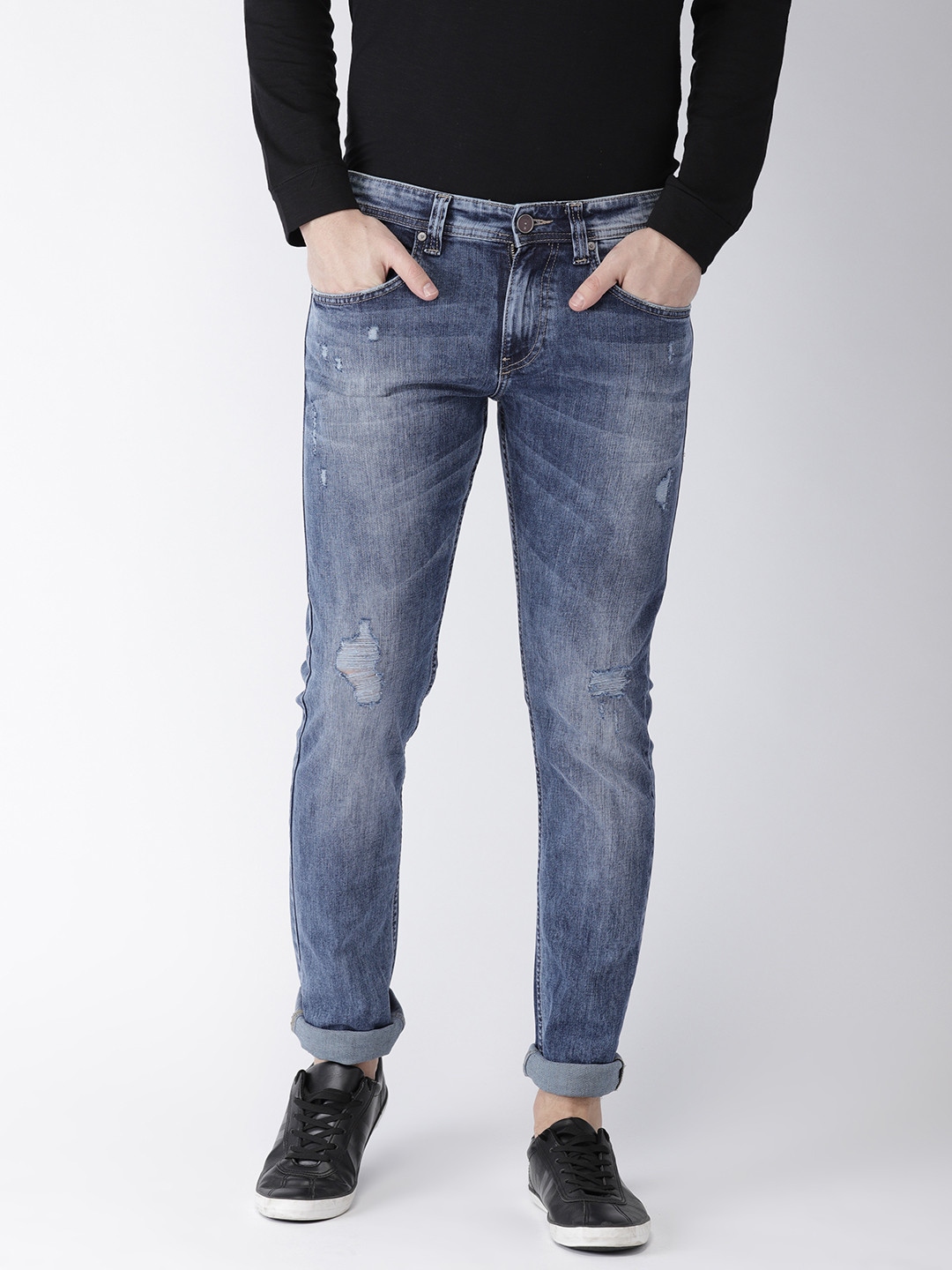 

Celio Men Blue Slim Fit Mid-Rise Mildly Distressed Stretchable Jeans