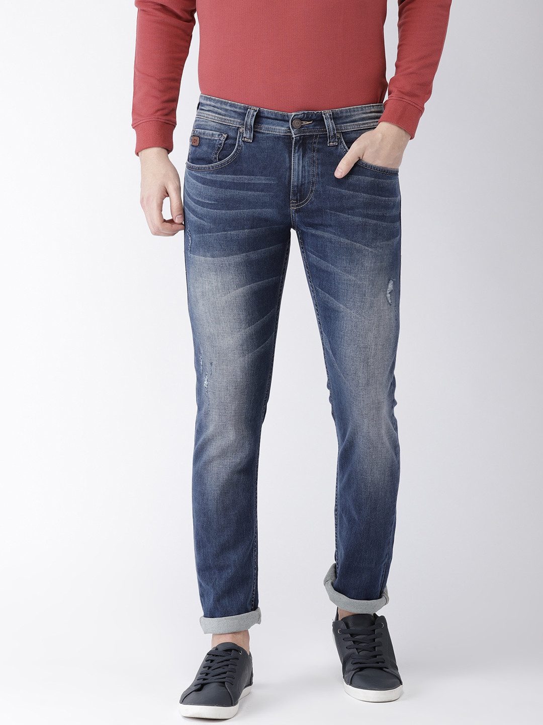

Celio Men Blue Slim Fit Mid-Rise Mildly Distressed Stretchable Jeans