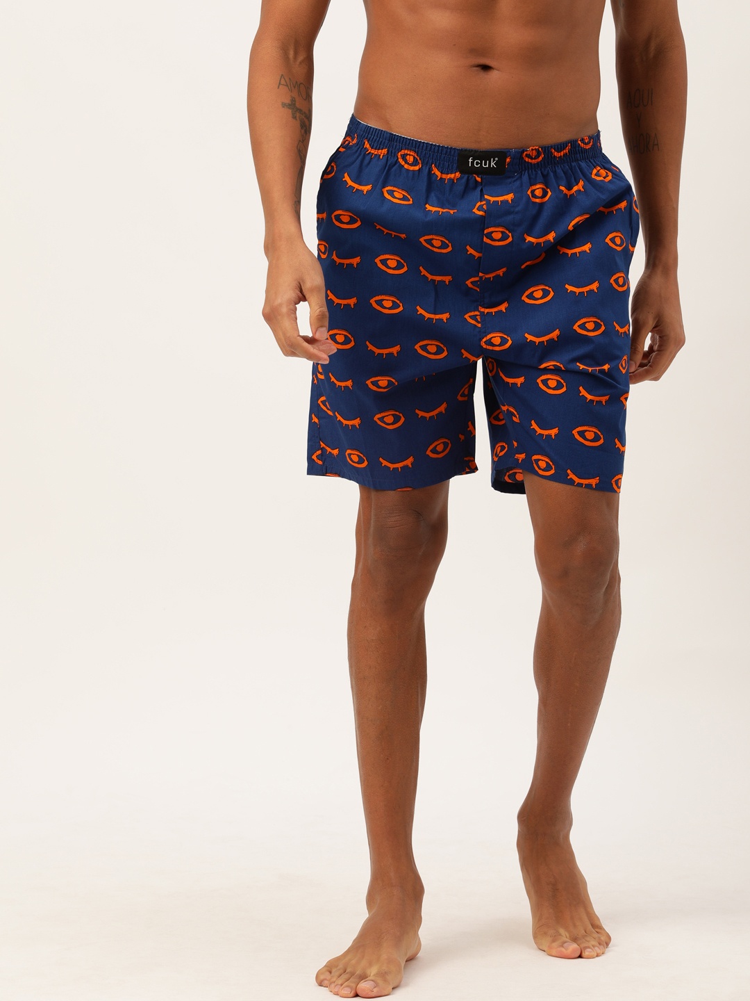 

FCUK Men Navy Blue Orange Printed Boxers M5AAJ