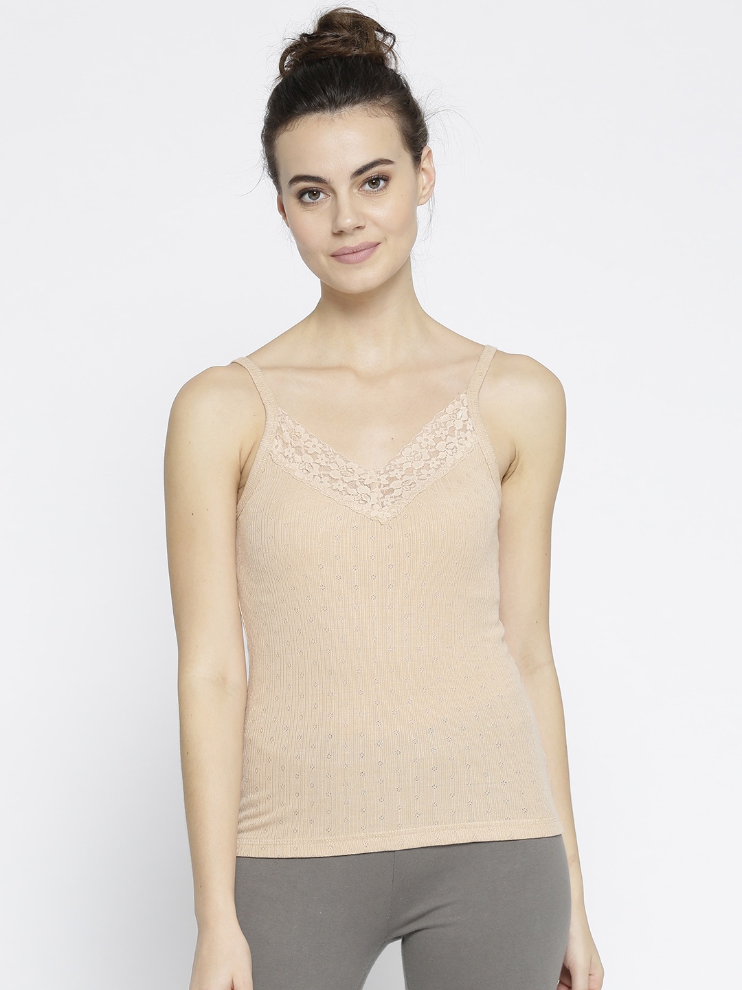 

Kanvin Beige Self-Design Camisole 2120