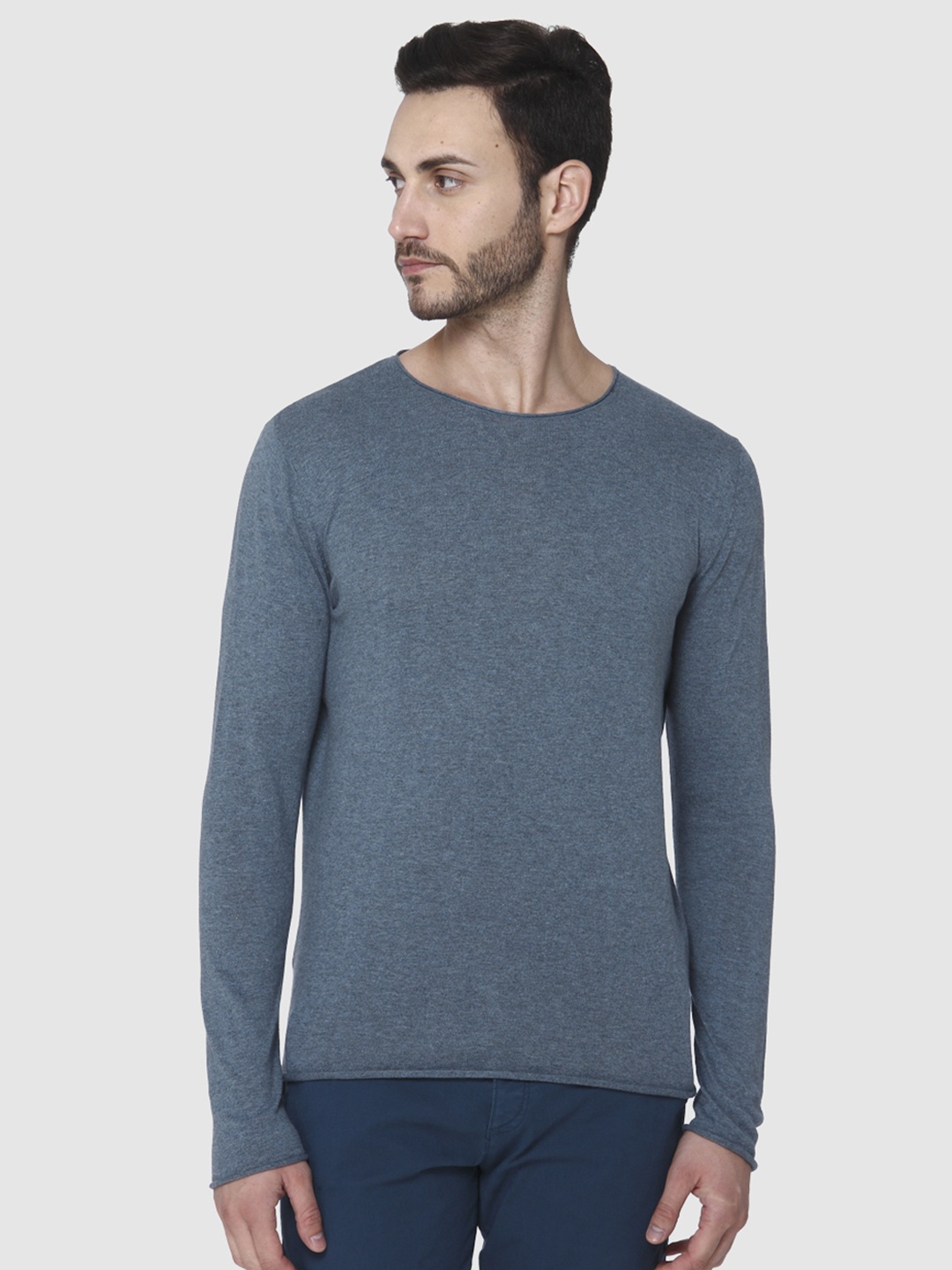 

SELECTED Men Blue Sweatshirt With Raw Edge