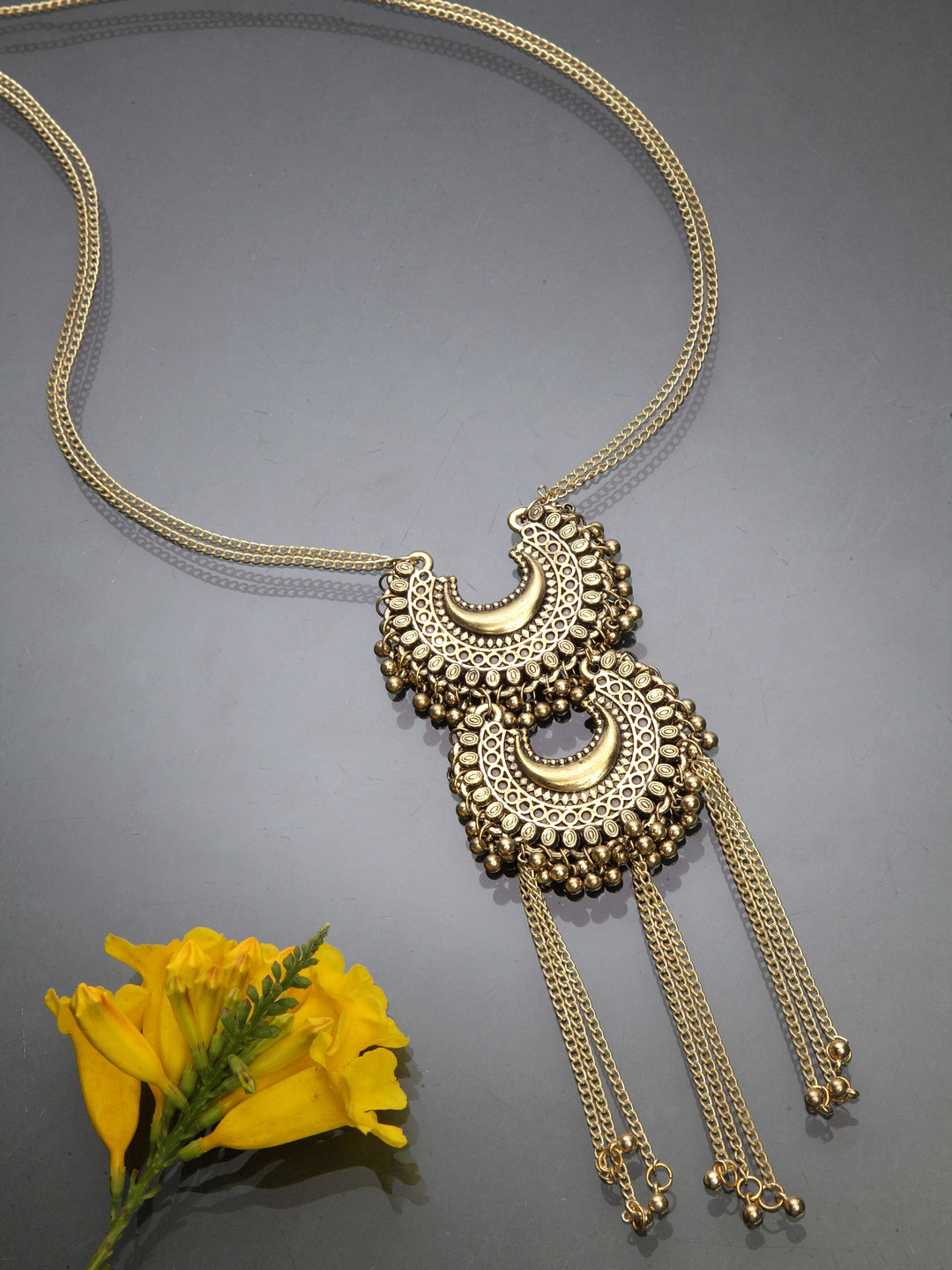 

Moedbuille Gold-Plated Brass Oxidised Necklace