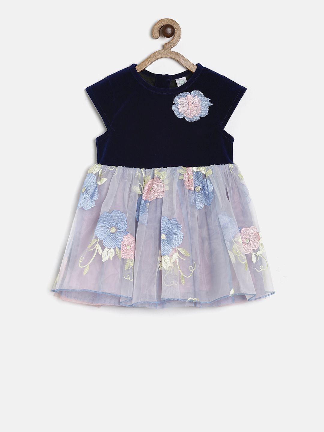 

MINI KLUB Girls Multicoloured Embroidered A-Line Dress, Multi