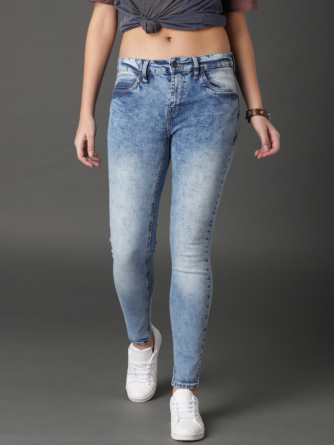 

Roadster Women Blue Skinny Fit Mid-Rise Clean Look Stretchable Jeans