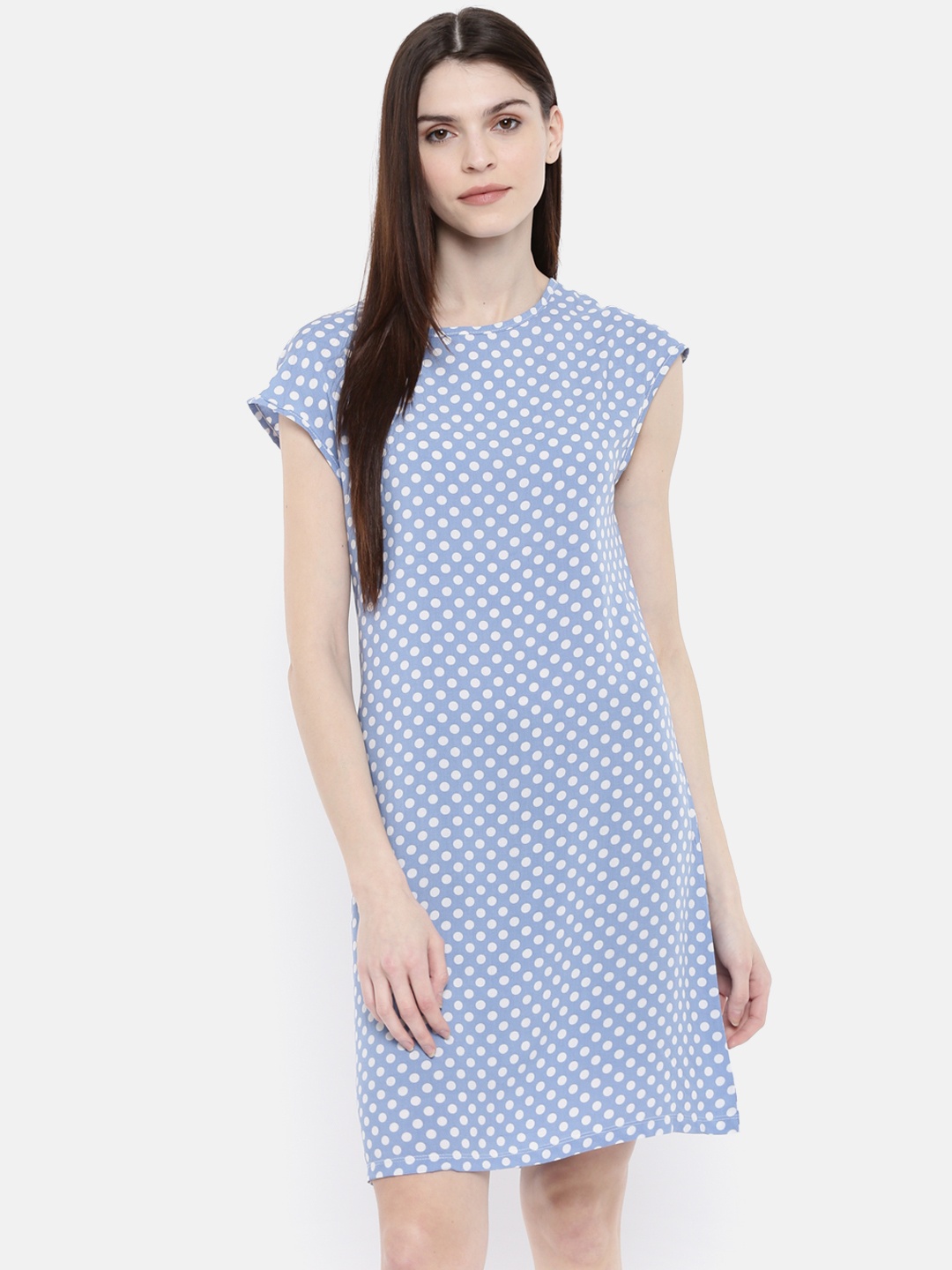 

Bareblow Women Blue Printed Sheath Dress