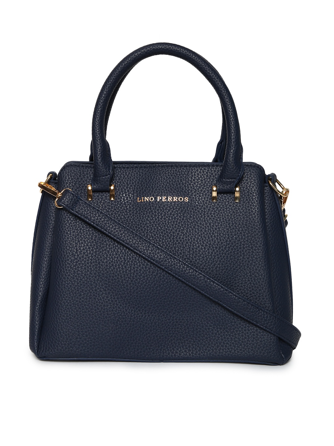 

Lino Perros Navy Blue Solid Handheld Bag