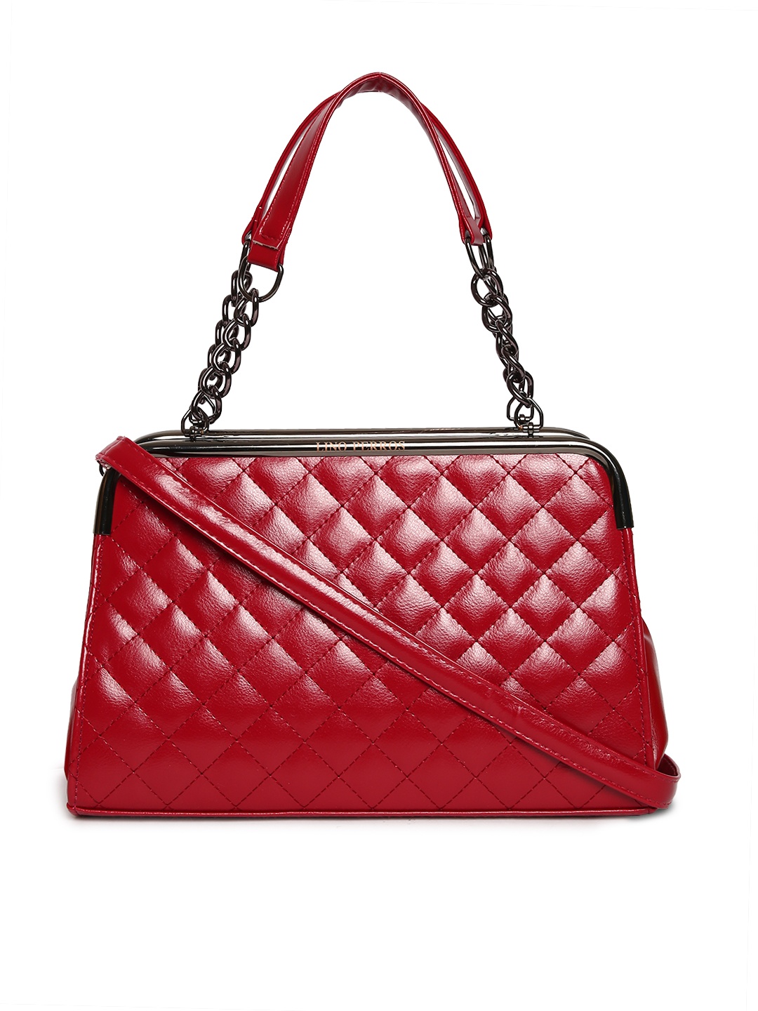 

Lino Perros Maroon Quilted Handheld Bag