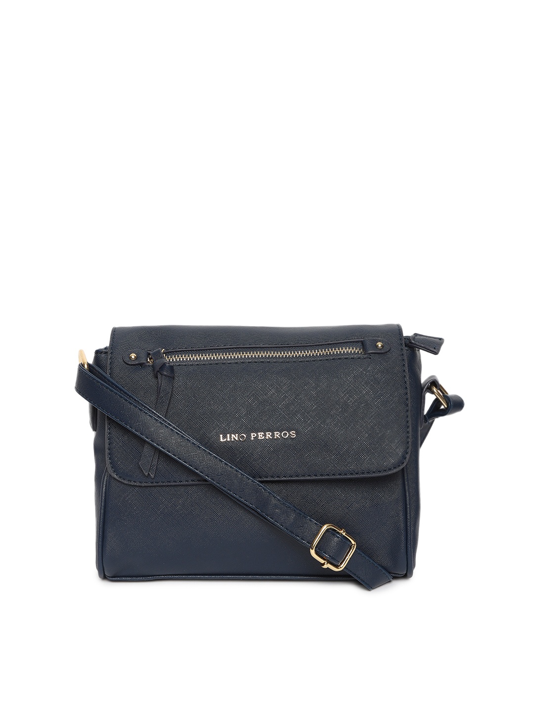 

Lino Perros Navy Blue Solid Sling Bag