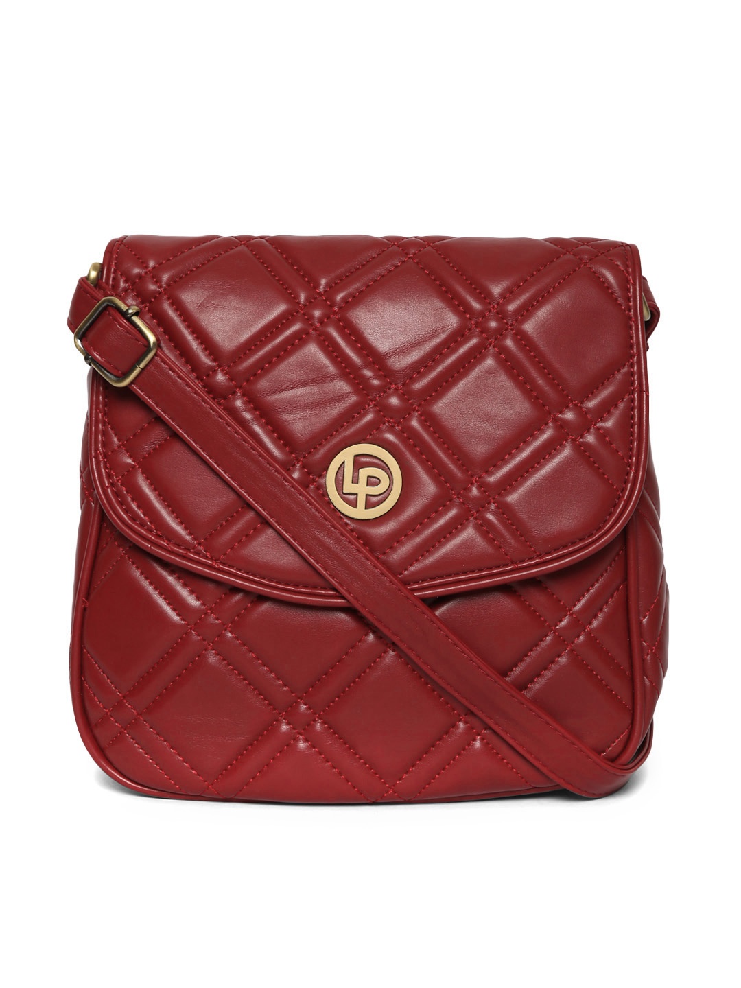 

Lino Perros Maroon Quilted Sling Bag