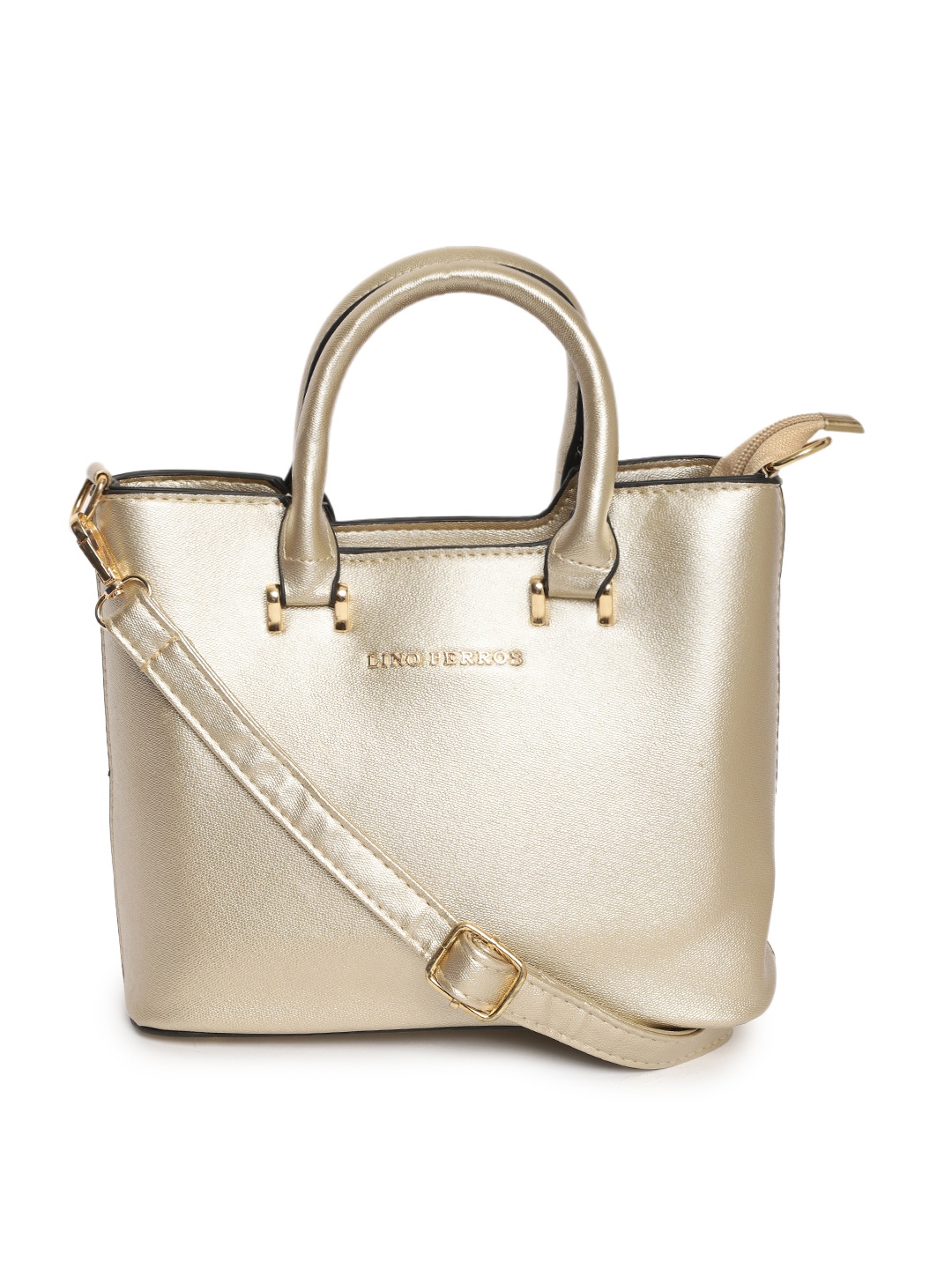 

Lino Perros Gold-Toned Solid Handheld Bag