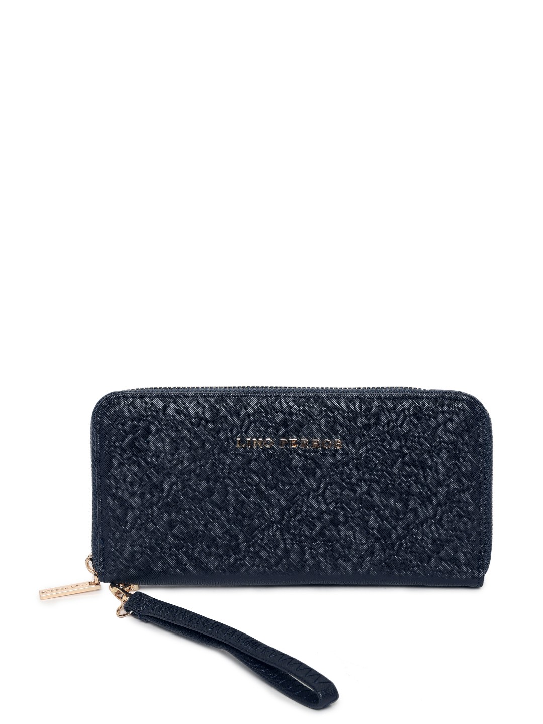 

Lino Perros Women Navy Blue Solid Zip Around Wallet