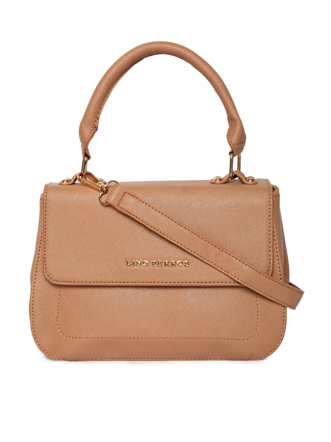 

Lino Perros Brown Solid Satchel with Detachable Sling Strap
