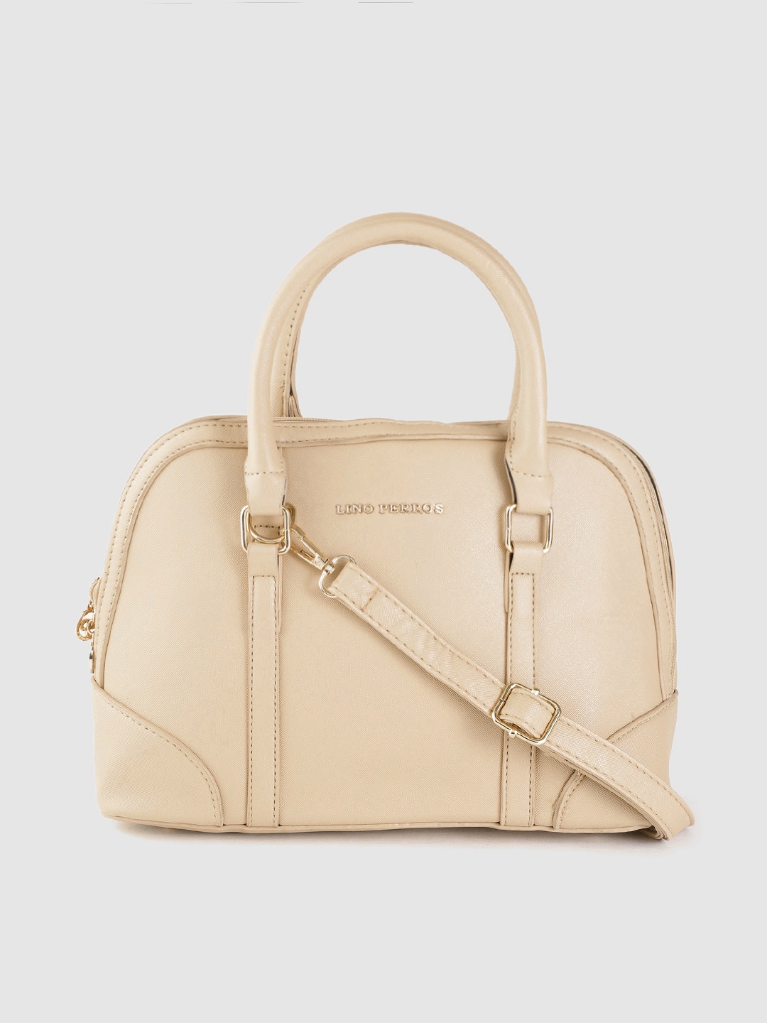 

Lino Perros Beige Solid Handheld Bag