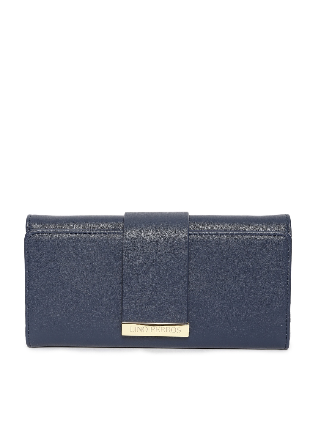 

Lino Perros Women Navy Blue Solid Three Fold Wallet