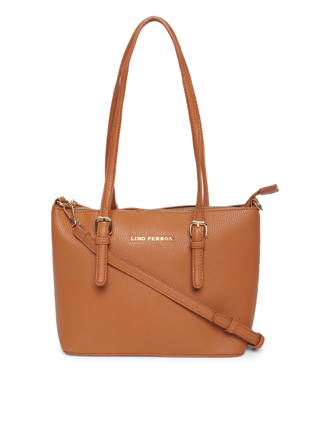 

Lino Perros Brown Solid Shoulder Bag with Detachable Sling Strap