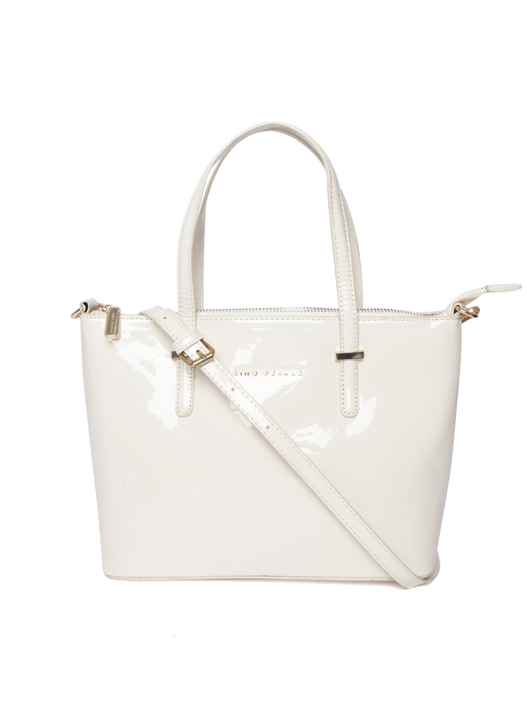 

Lino Perros Off-White Solid Handheld Bag with Sling Strap