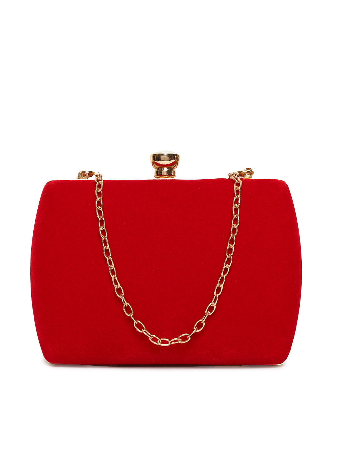 

Lino Perros Red Solid Clutch