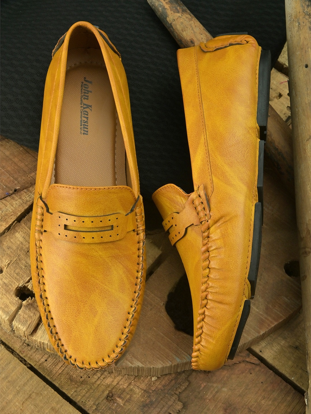 

John Karsun Men Tan Brown Loafers