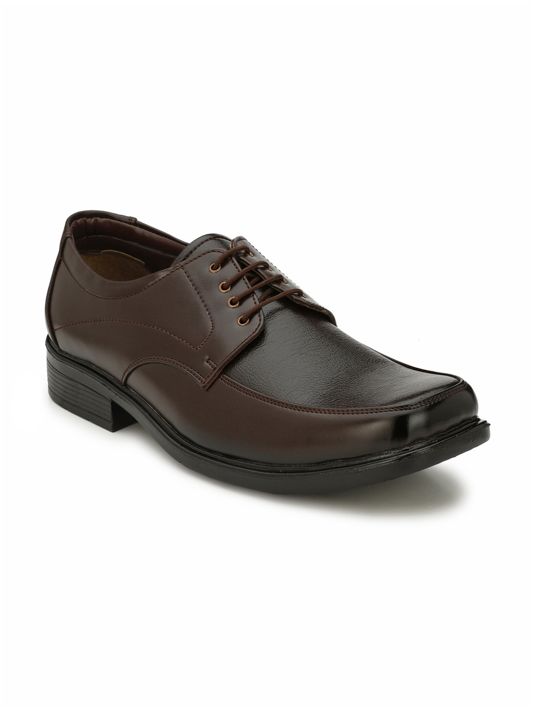 Azzaro Black Men Brown Synthetic Leather Formal Derbys