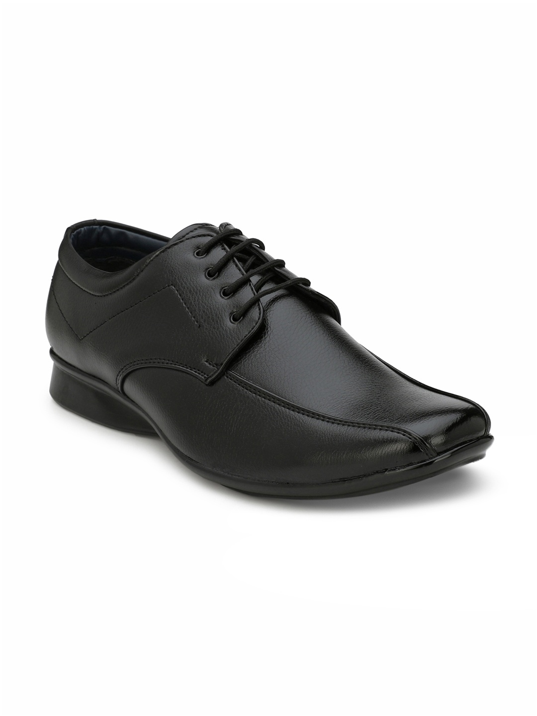 

Azzaro Black Men Black Synthetic Leather Formal Derbys