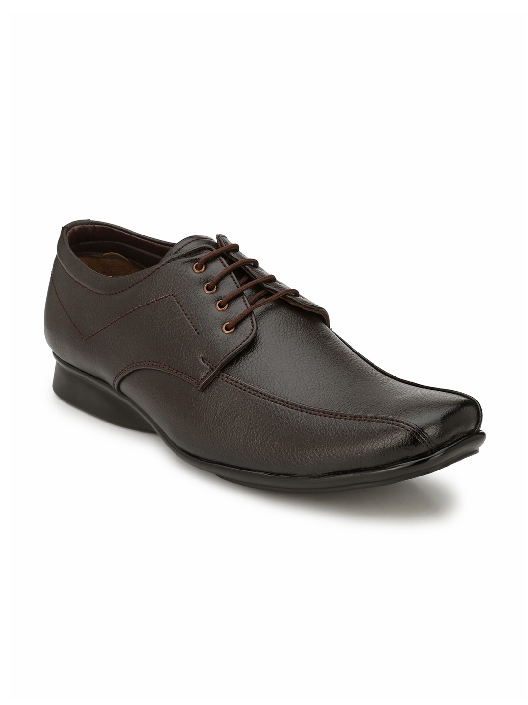 

Azzaro Black Men Brown Synthetic Leather Formal Derbys