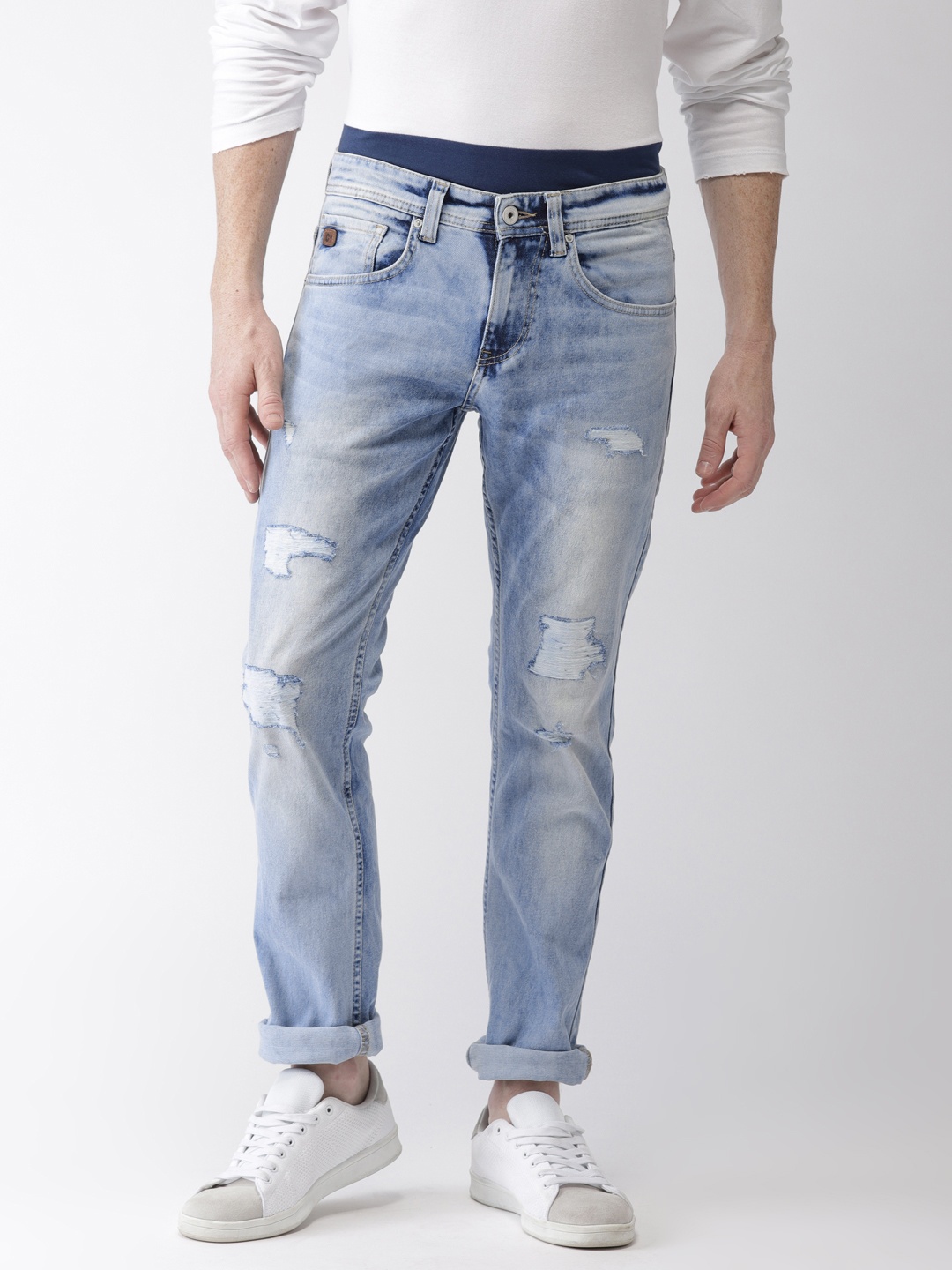 

Celio Men Blue Slim Fit Mid-Rise Mildly Distressed Stretchable Jeans