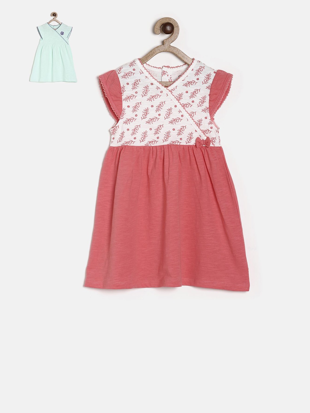 

MINI KLUB Pink & Blue Girls Pack Of 2 Fit and Flare Dresses