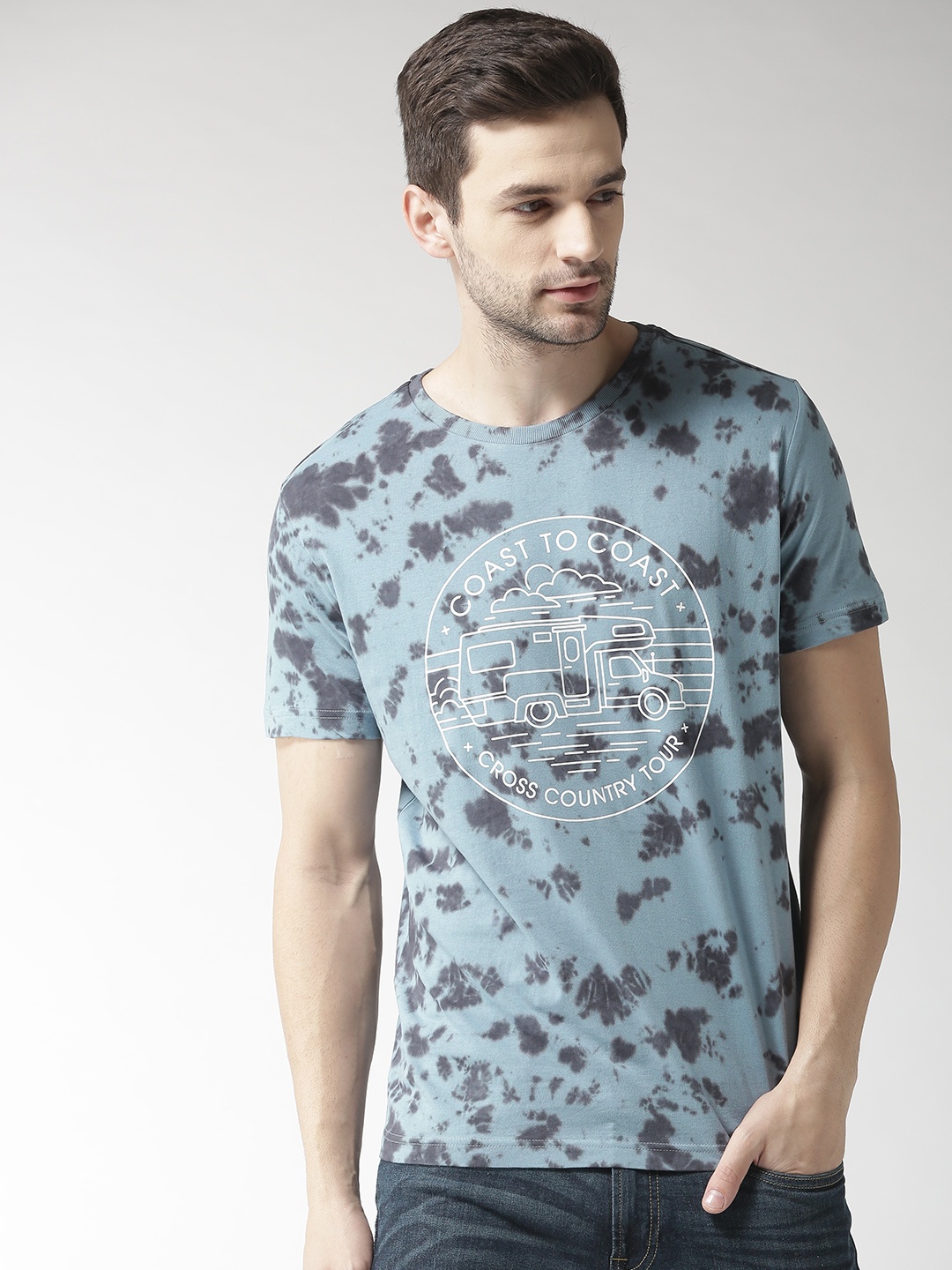 

Aeropostale Men Blue Dyed Round Neck T-shirt