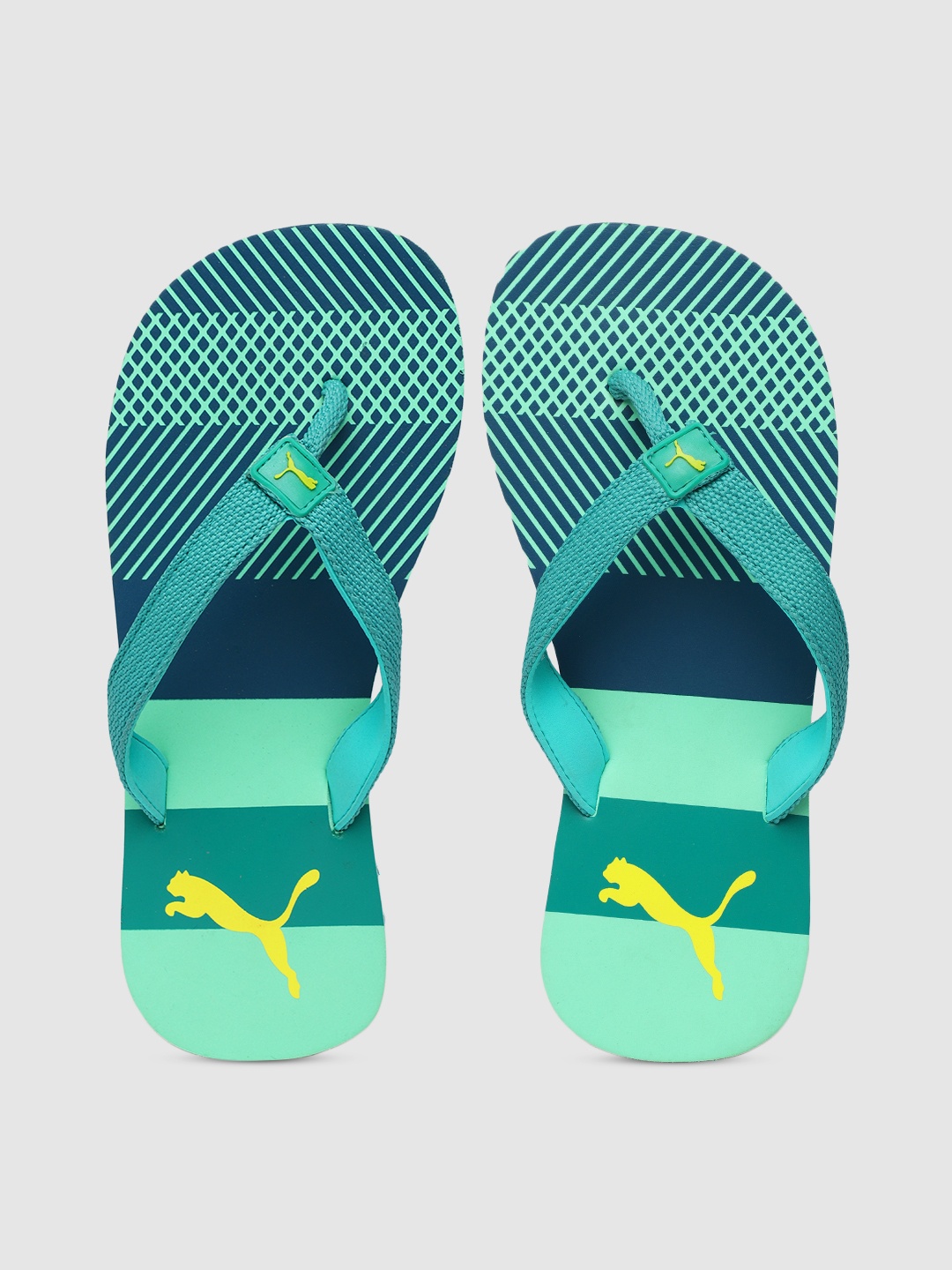 

Puma Unisex Green Blue Stream Flip Colourblocked Thong Flip-Flops