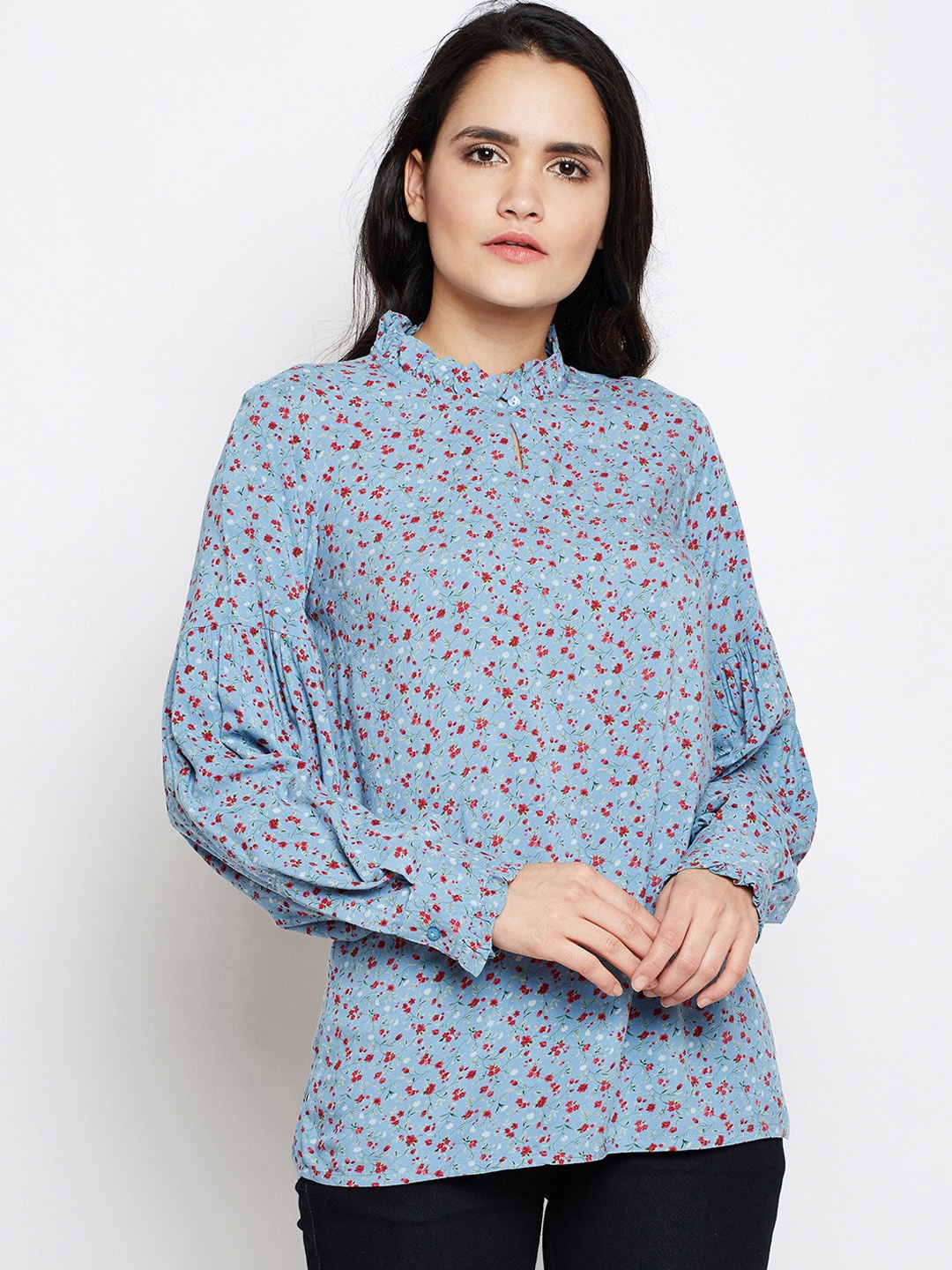 

Oxolloxo Women Blue Printed Top