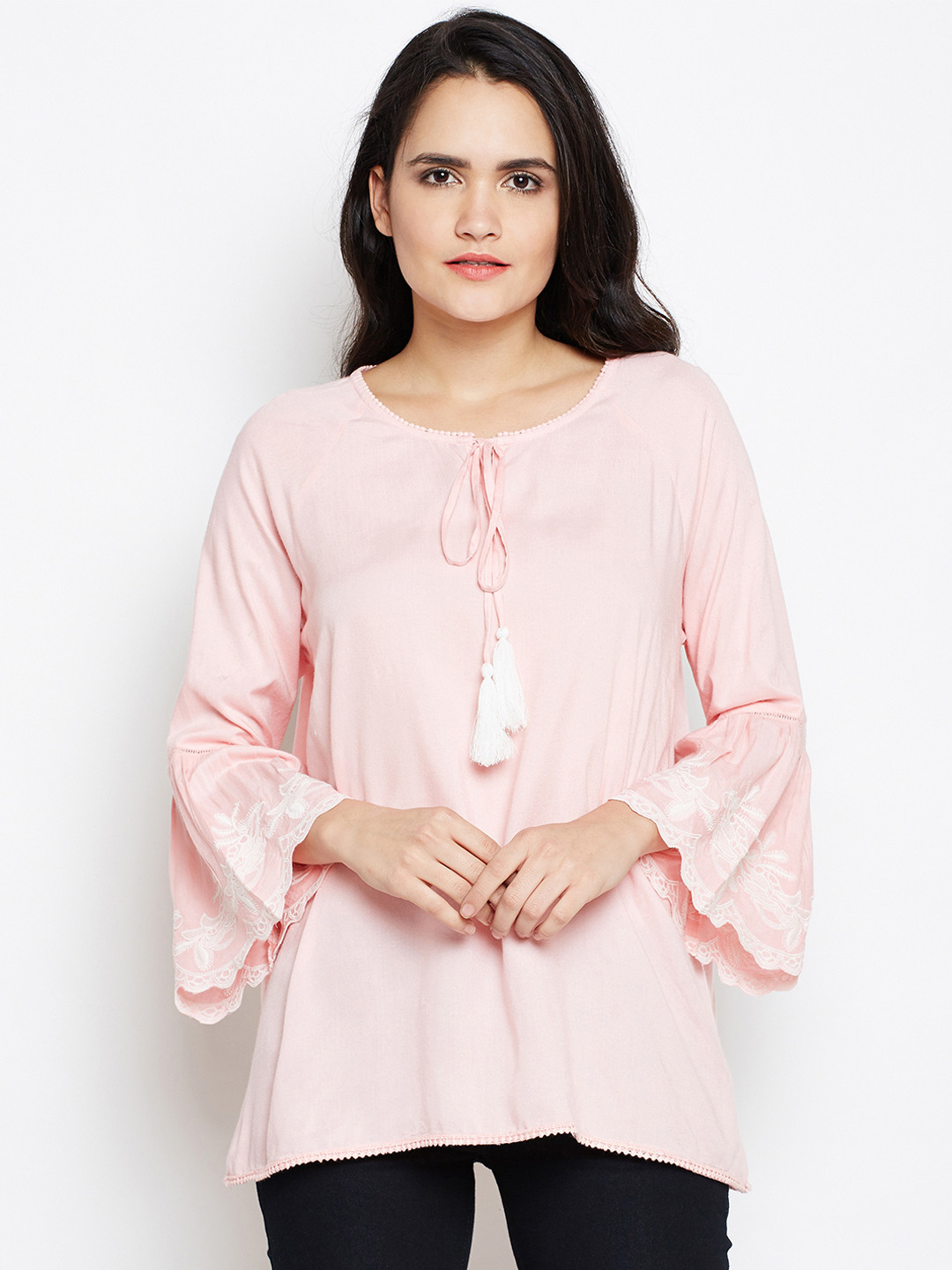 

Oxolloxo Women Pink Printed A-Line Top