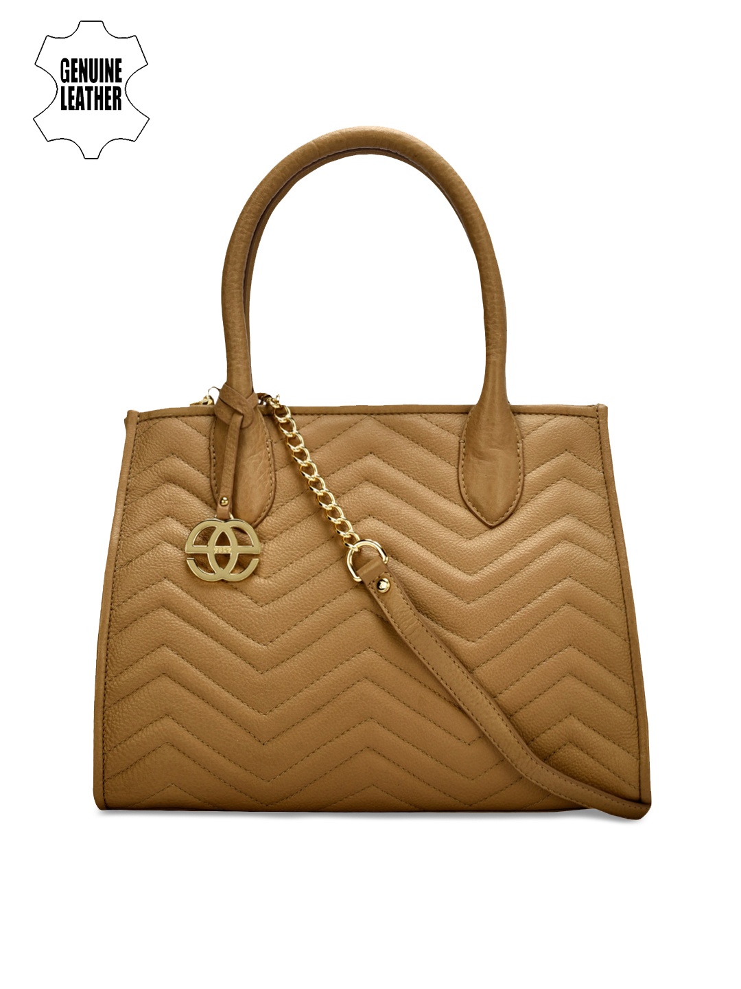 

Eske Brown Solid Handheld Leather Bag