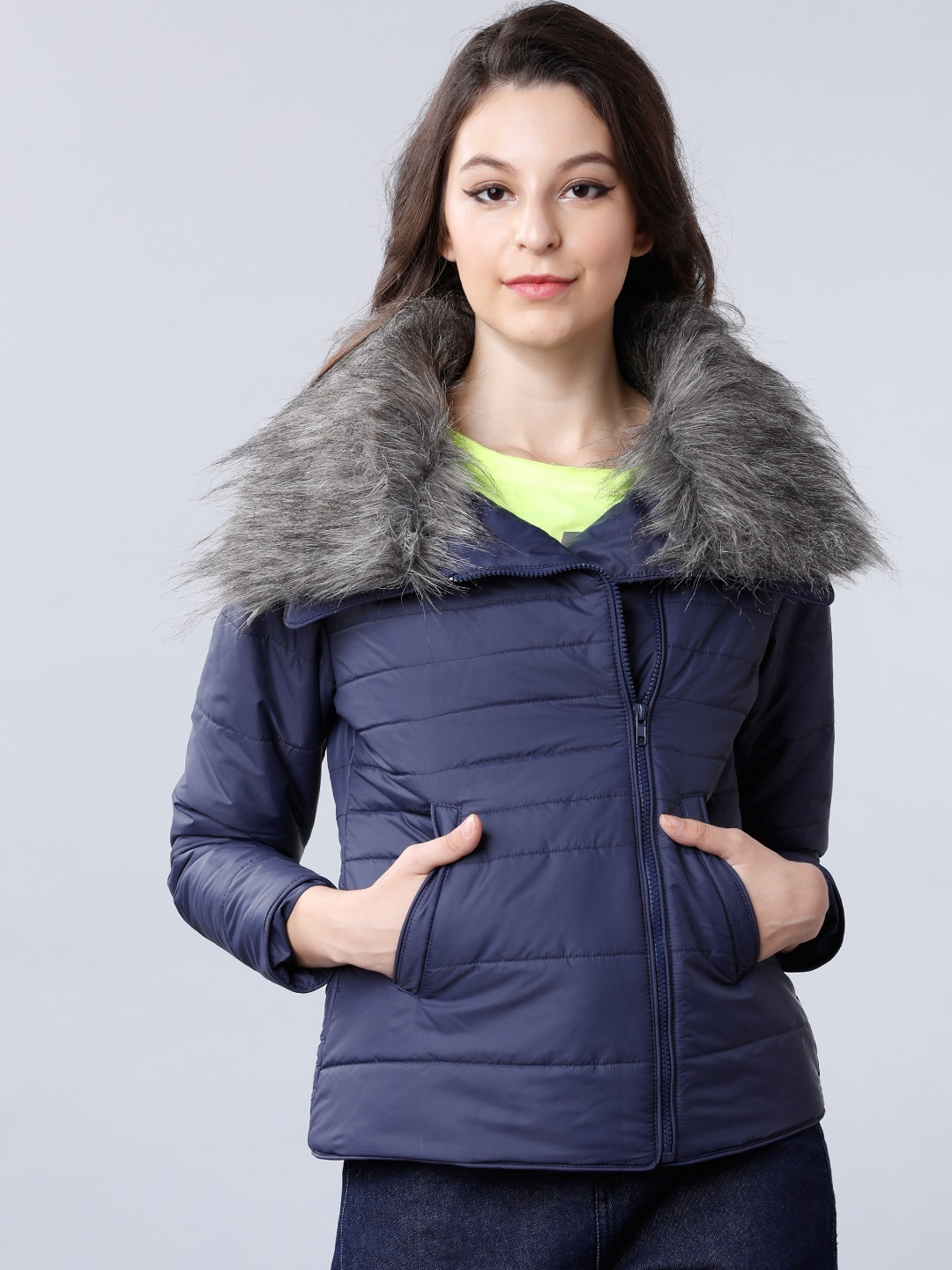 

Tokyo Talkies Women Navy Blue Solid Puffer Jacket