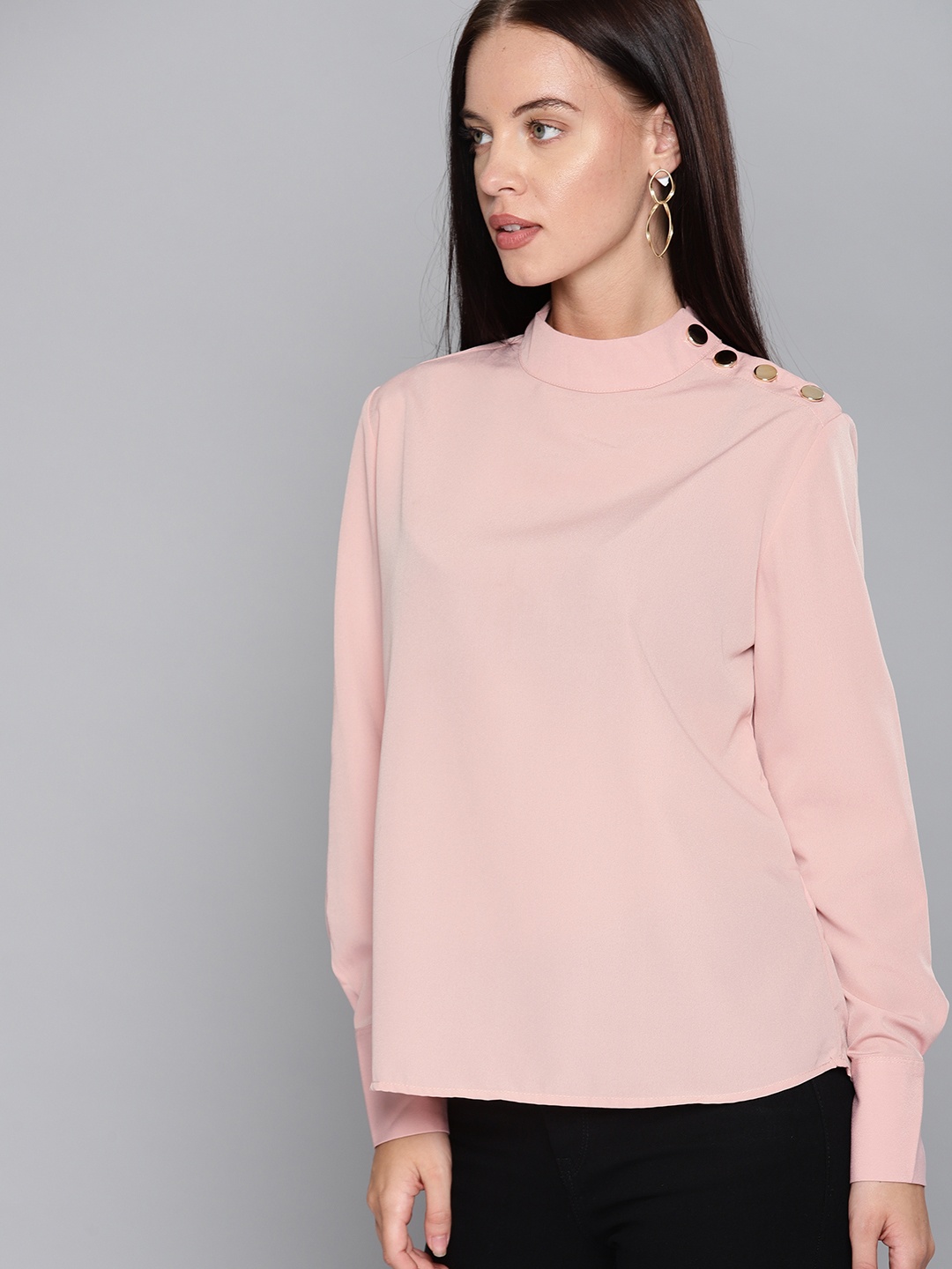 

Tokyo Talkies Women Pink Solid Top