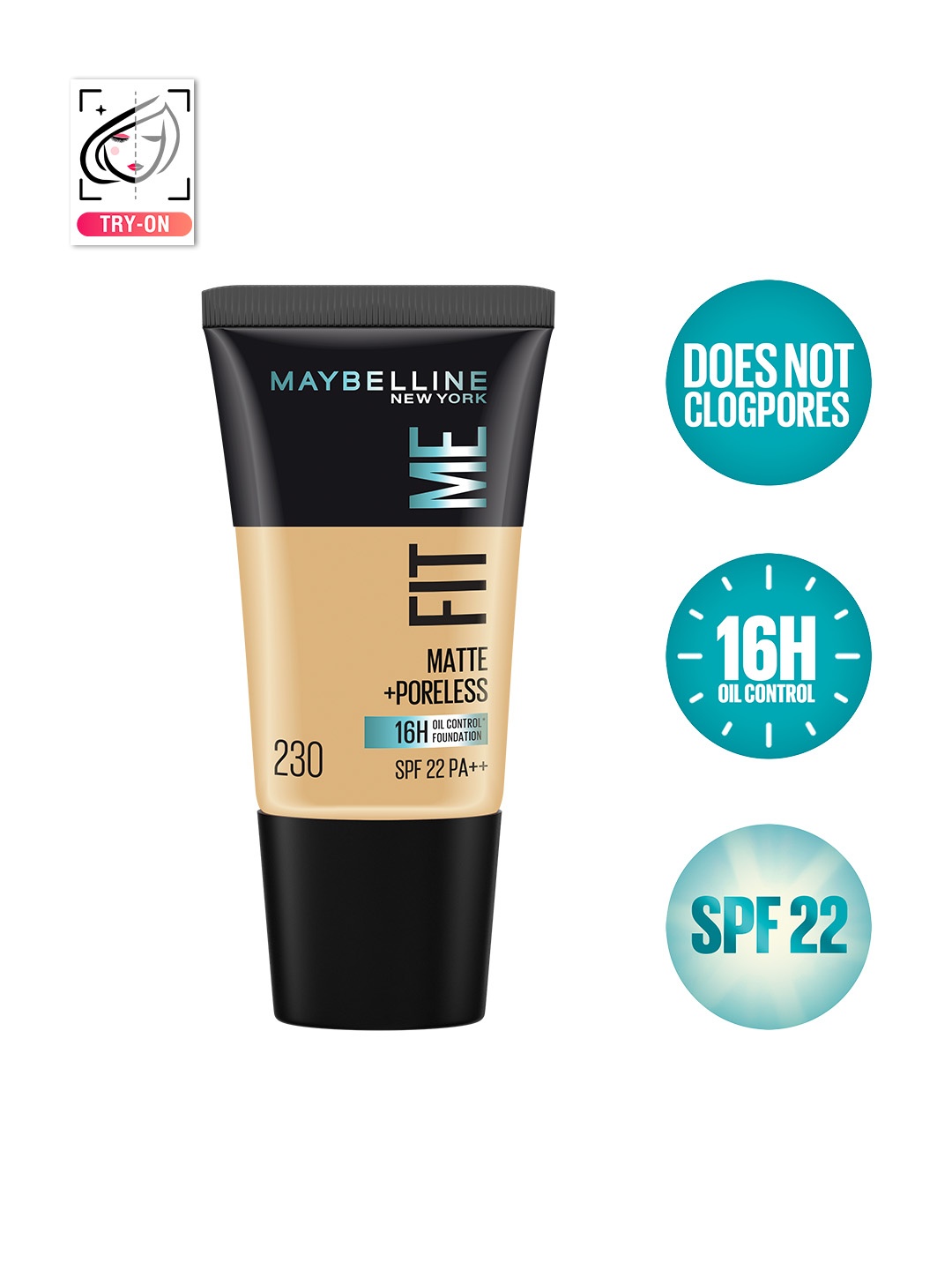 

Maybelline New York Fit Me Matte Poreless Liquid Foundation 18 ml - Natural Buff 230, Beige