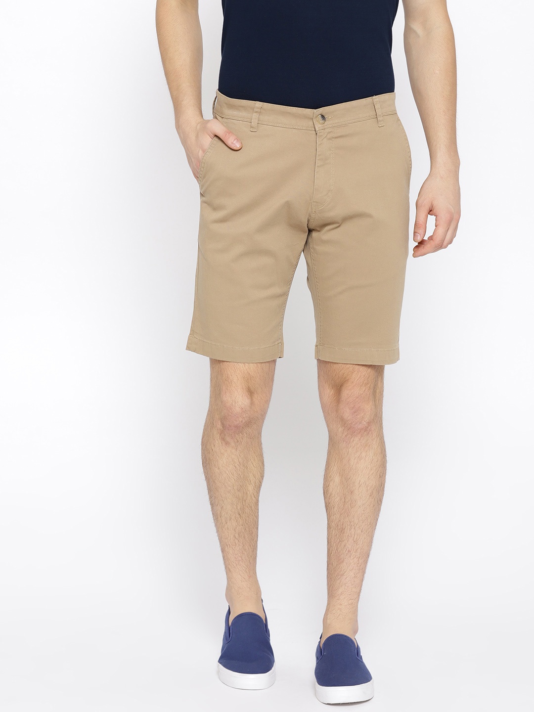 

HIGHLANDER Men Beige Solid Regular Fit Chino Shorts