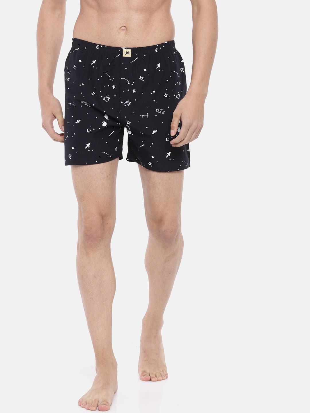 

Urban Dog Men Black & White Printed Boxers UDBX105